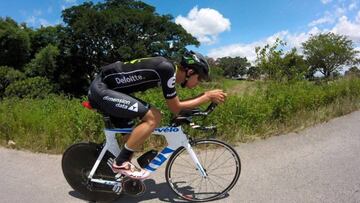 El ciclista sudafricano Keagan Girdlestone, durante una contrarreloj.