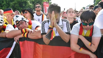La afición teutona se mostró dolida tras la derrota.