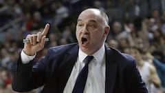 Pablo Laso durante el Real Madrid - Barcelona disputado el 12 de marzo.