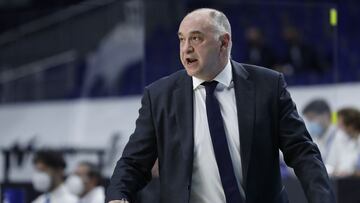 Pablo Laso, durante un partido con el Real Madrid.