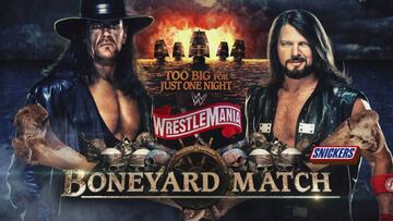 Cartel promocional del Undertaker vs AJ Styles de WrestleMania 36.