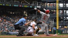 Albert Pujols of the St. Louis Cardinals hits a solo home run in the fifth inning during the game against the Pittsburgh Pirates at PNC Park on May 22, 2022 in Pittsburgh, Pennsylvania.