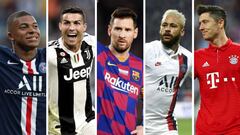Mbapp&eacute;, Cristiano, Messi, Neymar y Lewandowski.