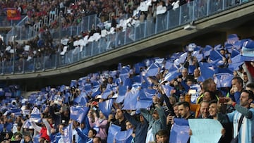 Aficionados del Málaga.
