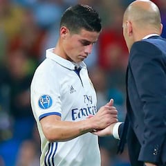 Cinco episodios de la polémica relación James-Zidane en Madrid