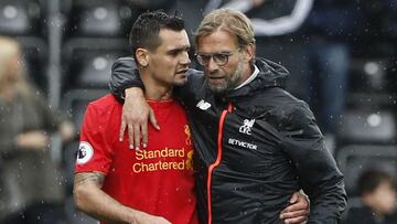 Lovren y Klopp.