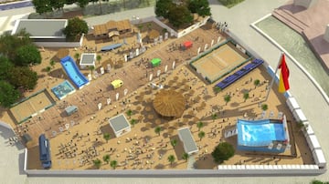 Recreación de la playa artificial con piscina de olas que se instalará en la plaza de Colón de Madrid.