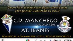Cartel anunciador del partido entre Manchego Ciudad Real y Atl&eacute;tico Iba&ntilde;&eacute;s.