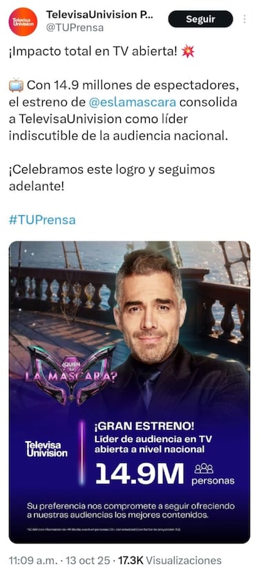 Los números de La Granja VIP y Quién es la Máscara: ¿qué reality tuvo más audiencia en sus estrenos en México?