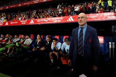 Luis de la Fuente en su primer partido como seleccionador de España.