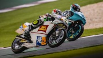 Luchas cerradas siempre en Moto3, incluso en los entrenamientos.