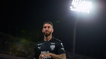 Sergio Ramos of Monterrey receives red card during the 12th round match between Pumas UNAM and Monterrey as part of the Liga BBVA MX, Torneo Clausura 2025 at Olimpico Universitario Stadium, on March 16, 2025 in Mexico City, Mexico.