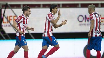 Jose Juan Macias celebrates his goal 1-1 of Guadalajara during the game Guadalajara vs Pumas UNAM, corresponding to the Eighth round match of the Torneo Guard1anes Clausura 2021 of the Liga BBVA MX, at Akron Stadium, on February 28, 2021.
<br><br>
Jose Juan Macias celebra su gol 1-1 de Guadalajara durante el partido Guadalajara vs Pumas UNAM, correspondiente a la Jornada 08 del Torneo Clausura Guard1anes 2021 de la Liga BBVA MX, en el Estadio Akron, el 28 de Febrero de 2021.