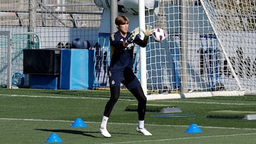 El portero del Real Madrid Fran González en un entrenamiento.