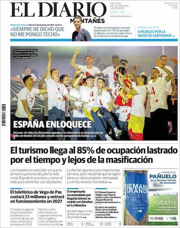 Fiestón, apoteósico... las portadas recogen la gran fiesta de la Selección Española