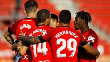 Los jugadores del Mallorca celebran un gol