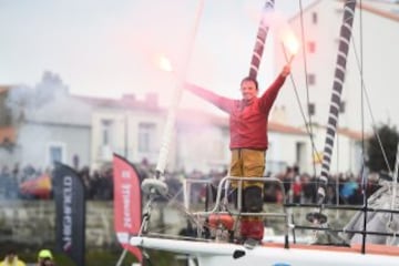 Didac Costa celebra la llegada a Les Sables-d'Olonne, al Oeste de Francia. 