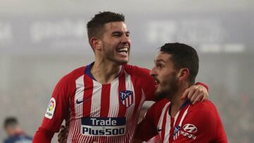 Lucas Hernández marcó en el Huesca-Atlético su primer gol.