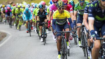 Nairo Quintana luce de amarillo en el Tour de Romand&iacute;a.