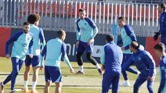 Doherty, en la sesión ayer del Atlético.