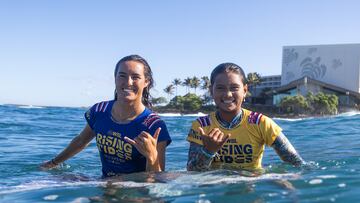 OAHU, HAWAII - JANUARY 27: Moana Jones Wong of Hawaiii at the rising tides activation prior to the commencement of the Lexus Pipe Pro on January 27, 2024 at Oahu, Hawaii. (Photo by Brent Bielmann/World Surf League)