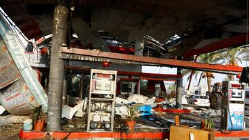 A general view of a petrol station hit in an Israeli strike, amid the ongoing conflict between Israel and Palestinian Islamist group Hamas, in Khan Younis in the southern Gaza Strip, October 24, 2023. REUTERS/Ibraheem Abu Mustafa
