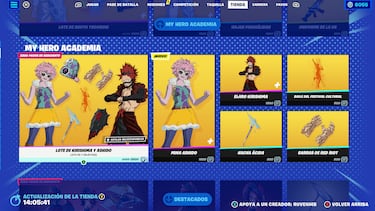 Fortnite x My Hero Academia: nuevas skins de Shoto Todoroki, Eijiro Kirishima y Mina Ashido