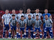 El once del Málaga ante el Almería.