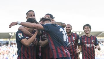 El delantero del equipo altoaragonés fue el autor del tanto que consiguió derrotar al líder de la categoría: Las Palmas.