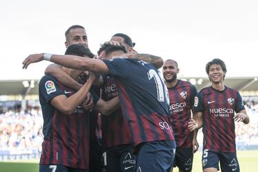 El delantero del equipo altoaragonés fue el autor del tanto que consiguió derrotar al líder de la categoría: Las Palmas.