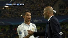 Cristiano Ronaldo hugs Zidane after scoring opening goal