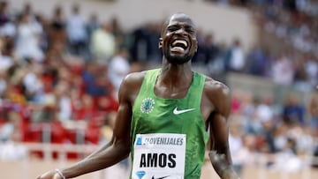 El atleta de Botswana Nijel Amos, durante la prueba de 800 metros de la Diamond League de Mónaco 2019.