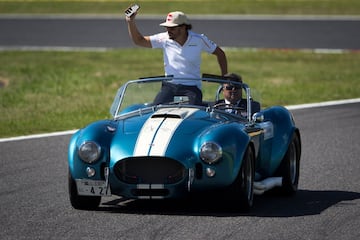 Fernando Alonso llegando al circuito de Suzuka.