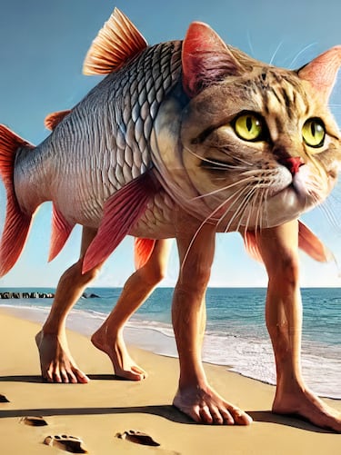 El nombre Trulimero Truchini se asocia con un híbrido de gato y pez, aunque también ha sido representado como una criatura peluda con cabeza de pez.