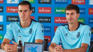 Bernardo e Iturraspe en su presentaci&oacute;n como jugadores del Espanyol