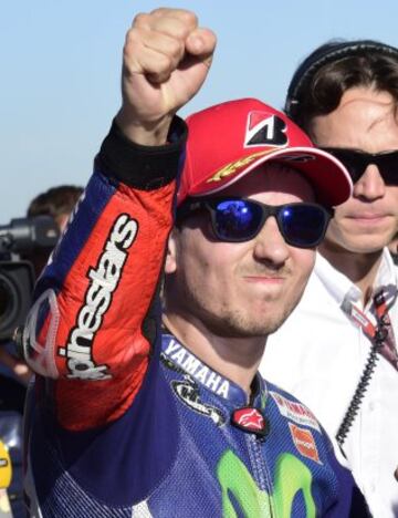 Jorge Lorenzo, contento por haber conseguido la pole y el récord del circuito.