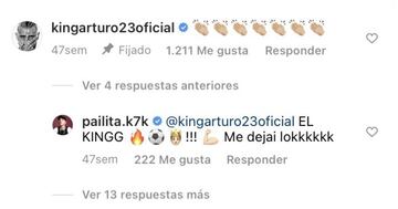 El intercambio de mensajes entre Arturo Vidal y Pailita.