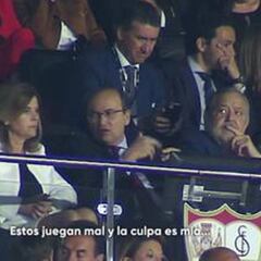 Castro, cazado por las cámaras en el palco del Pizjuán: "Juegan mal y la culpa es mía"