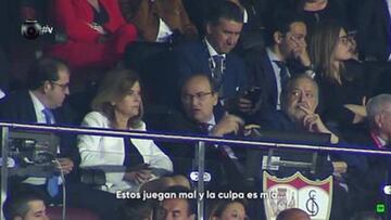 Castro, cazado por las cámaras en el palco del Pizjuán: "Juegan mal y la culpa es mía"