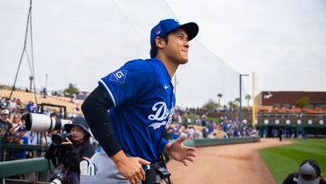 Mar 6, 2024; Phoenix, Arizona, USA; Los Angeles Dodgers designated hitter Shohei Ohtani (17) against the Chicago White Sox during a spring training baseball game at Camelback Ranch-Glendale. Mandatory Credit: Mark J. Rebilas-USA TODAY Sports