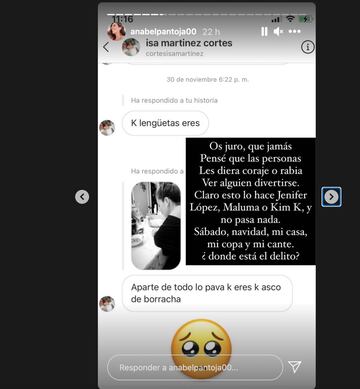 Anabel Pantoja estalla en redes contra los que le acusan de alcohólica