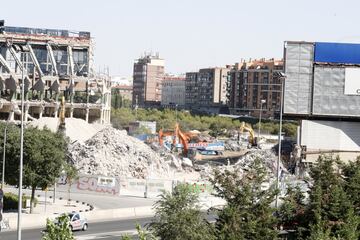 Aspecto de la demolición del Estadio Vicente Calderón a 1 de agosto de 2019.