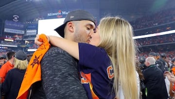 Daniella Rodríguez y Carlos Correa en Houston, Octubre 21, 2019.