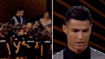 Un Cristiano afectado sorprende con este discurso a unos niños tras ganar el 'Quinas de Ouro'...