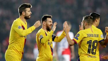 Piqué, Alba y Messi.