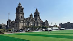 ¡Bellísimo! Así es como convirtieron el Zócalo Capitalino en una cancha de fútbol