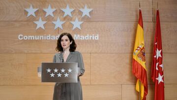 Press conference of the President of the Community of Madrid Isabel Díaz Ayuso in Madrid April 19, 2020