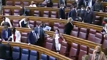 Casero en su escaño tras la aprobación de la reforma laboral