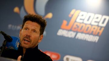 Simeone, en la rueda de prensa previa a las semifinales de la Supercopa.