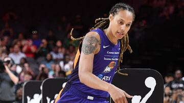 LAS VEGAS, NEVADA - JULY 26: Brittney Griner of the Phoenix Mercury competes during the Skills Challenge of the WNBA All-Star Friday Night at the Mandalay Bay Events Center on July 26, 2019 in Las Vegas, Nevada. NOTE TO USER: User expressly acknowledges and agrees that, by downloading and or using this photograph, User is consenting to the terms and conditions of the Getty Images License Agreement.   Ethan Miller/Getty Images/AFP
 == FOR NEWSPAPERS, INTERNET, TELCOS &amp; TELEVISION USE ONLY ==
